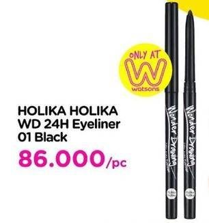 Promo Harga HOLIKA Wonder Drawing Skinny Eyeliner 01 Real Black  - Watsons