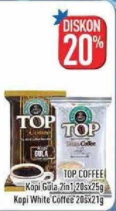 Promo Harga TOP COFFEE Kopi Gula 2 in 1/White Coffee  - Hypermart