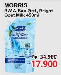 Promo Harga Morris Body Wash 2 In 1 Antibacterial, Bright Niacina Milk 450 ml - Alfamart
