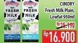 Promo Harga CIMORY Fresh Milk Plain, Low Fat 950 ml - Hypermart