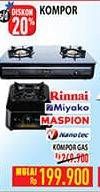 Promo Harga RINNAI/MIYAKO/MASPION/NANOTEC Kompor  - Hypermart