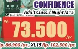 Promo Harga Confidence Adult Classic Night Ekstra Serap & Kering XL15 15 pcs - Hari Hari