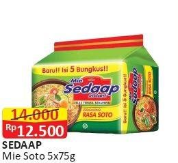 Promo Harga SEDAAP Mie Kuah Soto per 5 pcs 75 gr - Alfamart