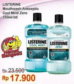 Promo Harga LISTERINE Mouthwash Antiseptic Cool Mint, Zero 250 ml - Indomaret