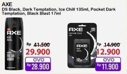 Promo Harga AXE Deo Spray Black, Dark Temptation, Ice Chill 135 ml - Alfamart