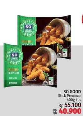 Promo Harga So Good Chicken Stick Premium 400 gr - LotteMart