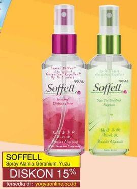 Promo Harga SOFFELL Spray Anti Nyamuk Geranium, Yuzu Tea Fresh  - Yogya
