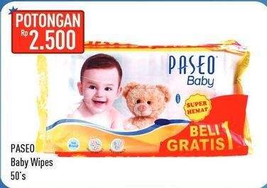 Promo Harga PASEO Baby Wipes 50 pcs - Hypermart