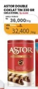 Promo Harga Astor Wafer Roll Double Chocolate 330 gr - Carrefour