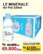 Promo Harga LE MINERALE Air Mineral per 24 botol 330 ml - Alfamart