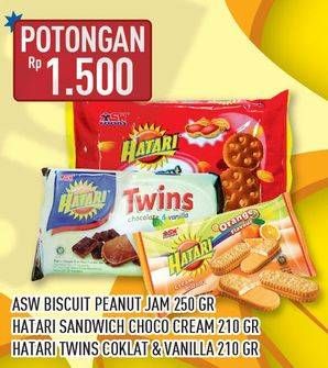 Promo Harga ASIA HATARI Peanut Jam/Sandwich Choco Cream/Twins  - Hypermart