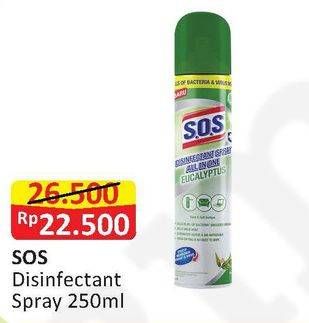 Promo Harga SOS Disinfectant Spray All in One 250 ml - Alfamart