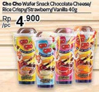 Promo Harga CHO CHO Wafer Snack Chocolate Cheese, Rice Cripsy, Strawberry, Vanilla 40 gr - Carrefour