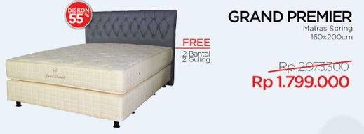 Promo Harga CENTRAL SPRING BED Grand Premier Matras Spring 160x200cm  - Courts
