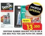 Promo Harga DEXTONE Rubber Sealant 35gr/Lem Besi/FOX Lem Putih 150gr  - Superindo