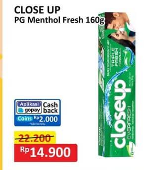 Promo Harga Close Up Pasta Gigi Everfresh Menthol Fresh 160 gr - Alfamart