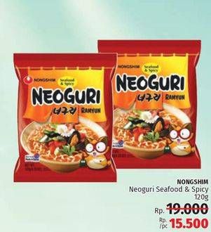 Promo Harga NONGSHIM Noodle Seafood Spicy Neoguri Ramyun 120 gr - LotteMart