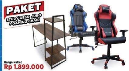 Promo Harga Study Desk Juro+Gaming Chair  - COURTS