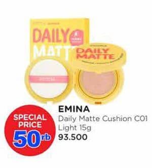 Promo Harga Emina Daily Matte Cushion C01 Light  - Watsons