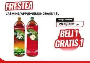 Promo Harga Frestea Minuman Teh Jasmine, Original, Apple 1500 ml - Carrefour