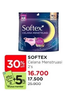 Promo Harga Softex Celana Menstruasi All Size 2 pcs - Watsons