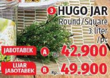 Promo Harga LION STAR Hugo Jar Square, Round 3 ltr - Lotte Grosir