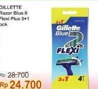 Promo Harga GILLETTE Blue II Flexi 4 pcs - Indomaret