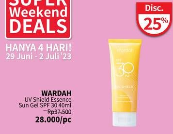 Promo Harga Wardah UV Shield Essential Sunscreen Gel SPF 30 PA+++ 40 ml - Guardian