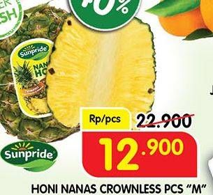Promo Harga HONI Sunpride Nanas Crownless  - Superindo