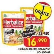 Promo Harga HERBALICE Ekstrak Temulawak Original per 10 sachet 14 gr - Superindo