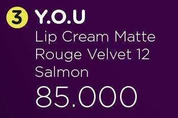 Promo Harga YOU Lip Cream Matte Rouge Velvet 12 Salmon 4 gr - Watsons