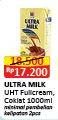 Promo Harga ULTRA MILK Susu UHT Full Cream, Coklat 1000 ml - Alfamart