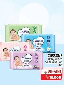Promo Harga CUSSONS BABY Wipes All Variants 50 sheet - Lotte Grosir