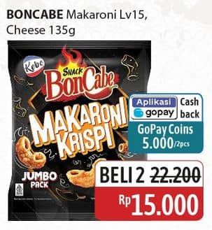 Promo Harga Kobe Bon Cabe Makaroni Krispi Level 15, Nacho Cheese Level 2 150 gr - Alfamidi