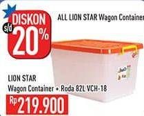 Promo Harga LION STAR Wagon Container + Roda VCH-18 82000 ml - Hypermart