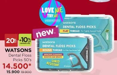 Promo Harga WATSONS Dental Floss Picks 50 pcs - Watsons