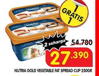 Promo Harga NUTRIA GOLD Vegetable Fat Spread Margarine 250 gr - Superindo