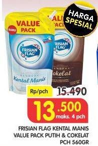 Promo Harga FRISIAN FLAG Susu Kental Manis Putih, Cokelat 560 gr - Superindo