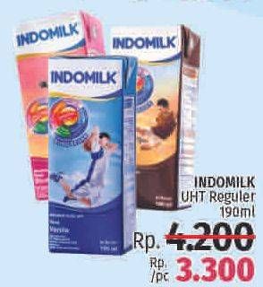 Promo Harga INDOMILK Susu UHT 190 ml - LotteMart