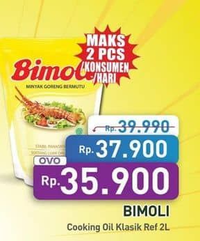 Promo Harga Bimoli Minyak Goreng 2000 ml - Hypermart