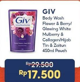 Promo Harga GIV Body Wash Passion Flowers Sweet Berry, Mulberry Collagen, Hijab Tin Zaitun, Mulbery Colagen 450 ml - Indomaret
