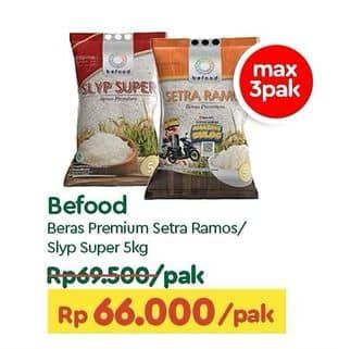 Promo Harga Befood Beras Setra Ramos, Slyp Super 5 kg - TIP TOP