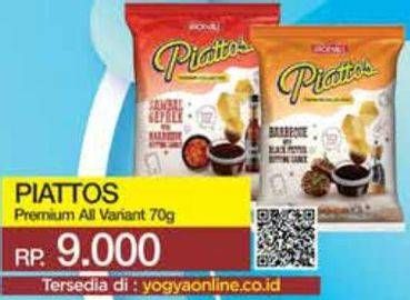 Promo Harga PIATTOS Premium Snack Kentang All Variants 70 gr - Yogya