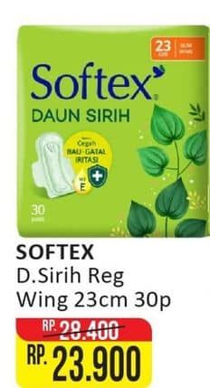 Promo Harga Softex Daun Sirih Wing 23cm 30 pcs - Alfamart