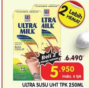 Promo Harga Ultra Milk Susu UHT 250 ml - Superindo