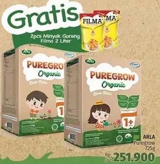 Promo Harga ARLA Puregrow Organic 1+ 725 gr - LotteMart