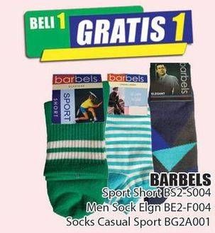 Promo Harga BARBELS Kaos Kaki Sport Short BS2-S004, Men Shock Elgn BE2-F004, Sock CA Sport BG2A001  - Hari Hari