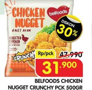 Promo Harga Belfoods Nugget Chicken Nugget Crunchy 500 gr - Superindo