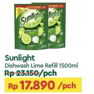 Promo Harga Sunlight Pencuci Piring Jeruk Nipis 100 1500 ml - TIP TOP