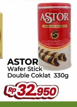 Promo Harga Astor Wafer Roll Double Chocolate 330 gr - Yogya